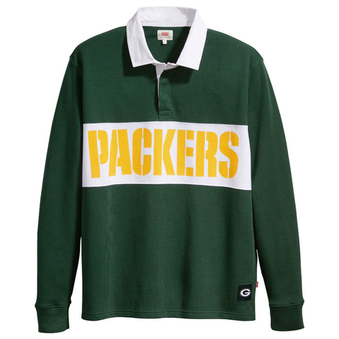 Levi Green Bay Packers Rugby Long Sleeve Polo - Green Size 3XL - Teammvpsports