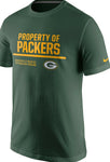 Men's Green Bay Packers Nike Green Property Of T-Shirt Size M, L,XL, 2XL - Teammvpsports