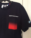Puma BMW Motorsport Black Tee Shirt with Pocket Size L - Teammvpsports