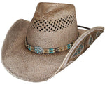 Bullhide Panama Straw Hat Women's Western Style FROM THE HEART Sizes S, M, L, XL - Teammvpsports