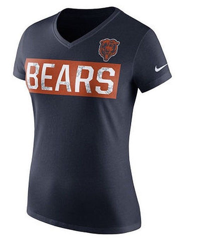 Chicago Bears Nike NFL Women's Tailgate V-Neck T-Shirt Size L - Teammvpsports