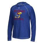 ADIDAS Kansas Jayhawks Climalite Blue Ultimate Hooded L/S Tee Shirt Size M - Teammvpsports
