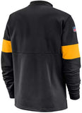 Nike Men's NFL Pittsburgh Steelers Pullovers Sideline Therma Dri-Fit Half Zip Pullover Black Large - Teammvpsports