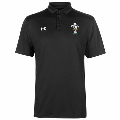 Under Armour Wales Welsh Rugby Black Polo Golf Shirt Size M,L.XL - Teammvpsports